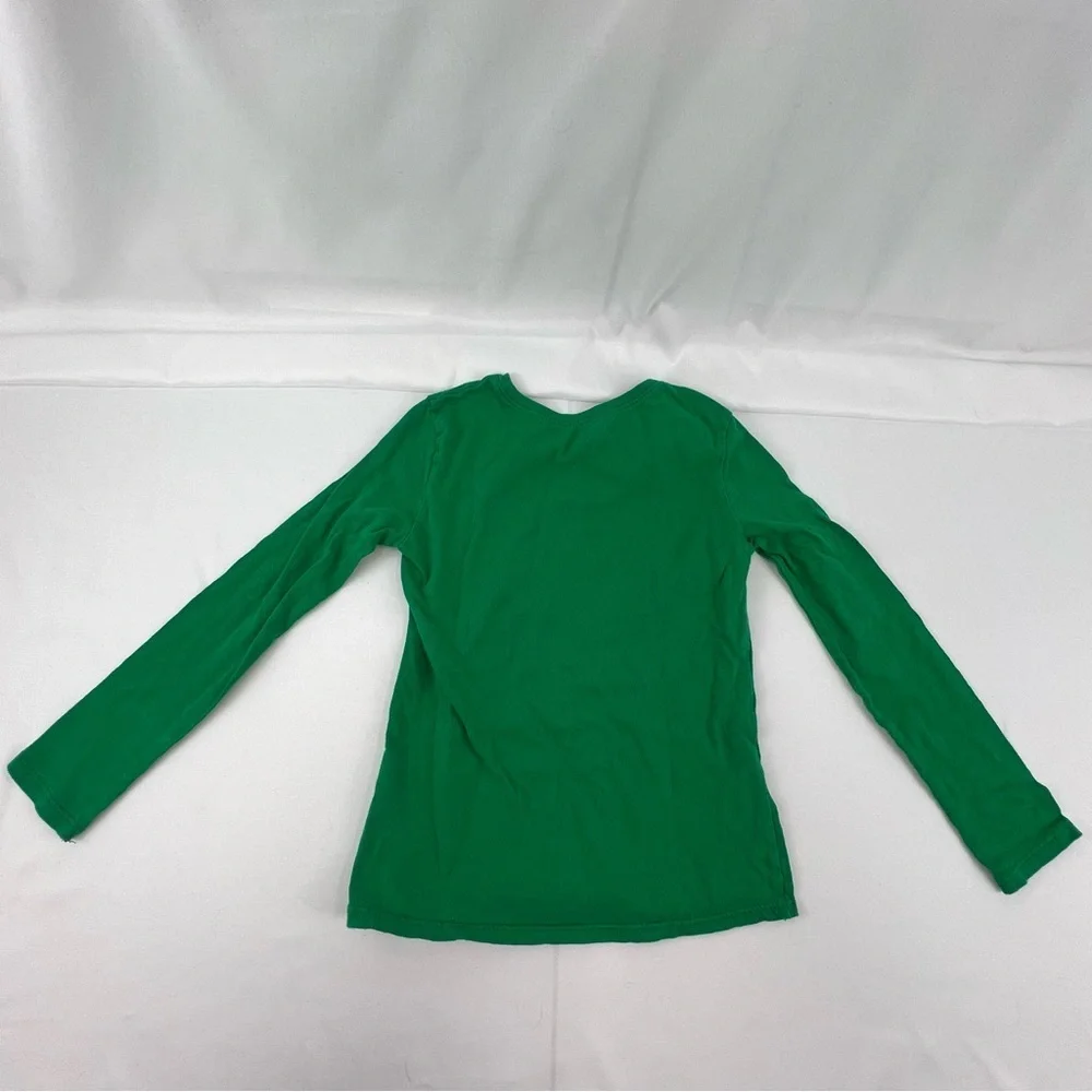 Gymboree - Kid's Christmas Shirt - S (5/6) - Santa - Green - Long Sleeved